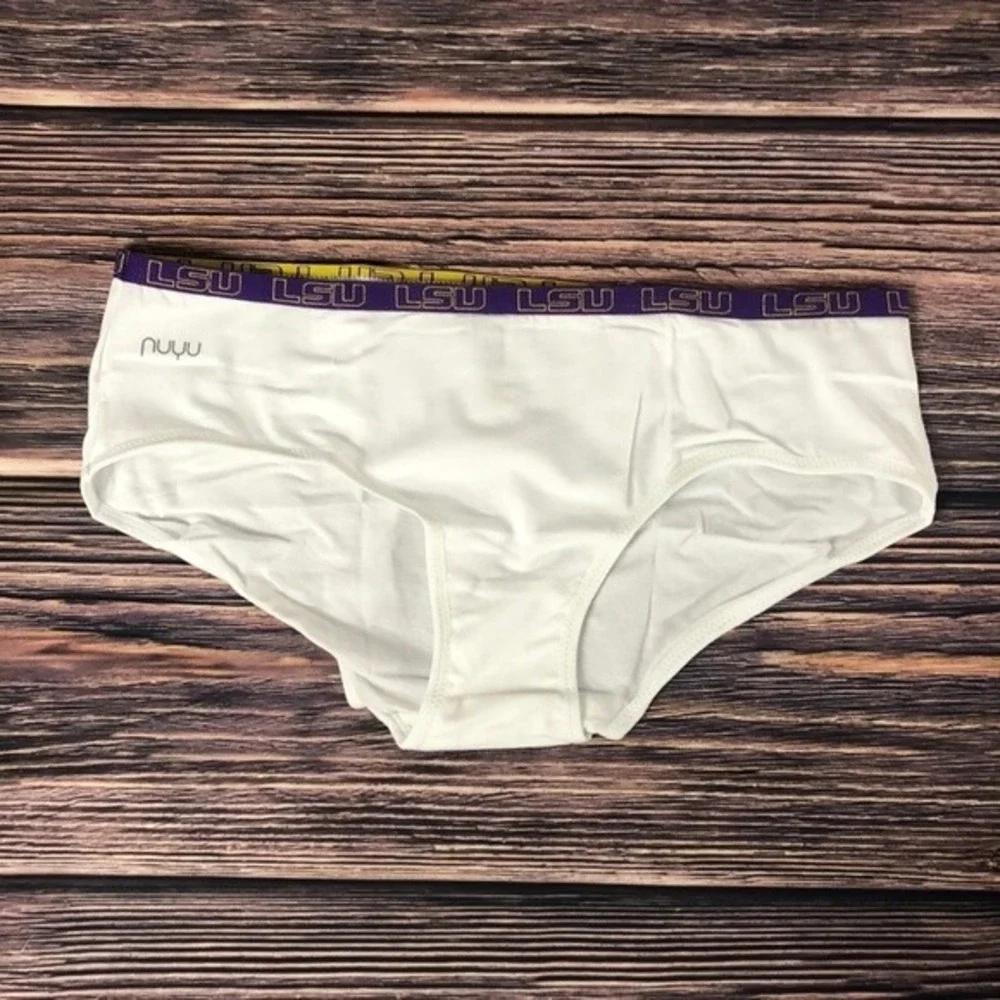NUYU LSU Tigers Louisiana State University White Purple Boyshort Underwear Small